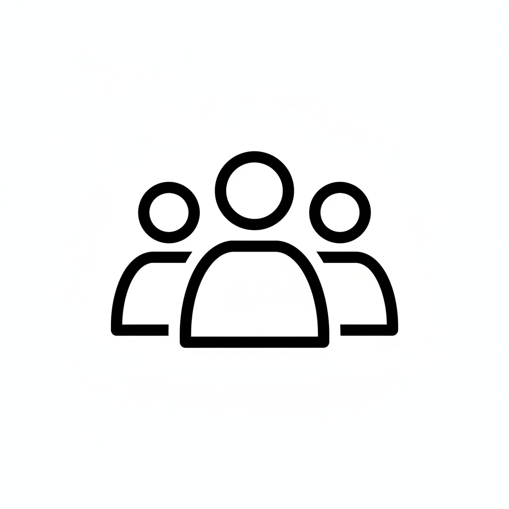 icono sencillo de equipo de personas en negro